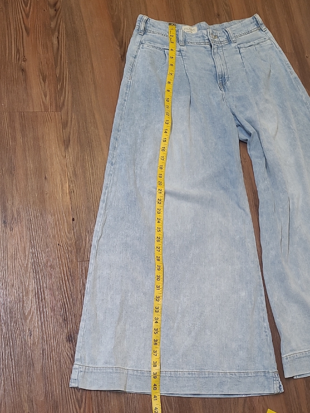 Pilcro Light Blue Wide-Leg Denim Jeans - Picture 7 of 15